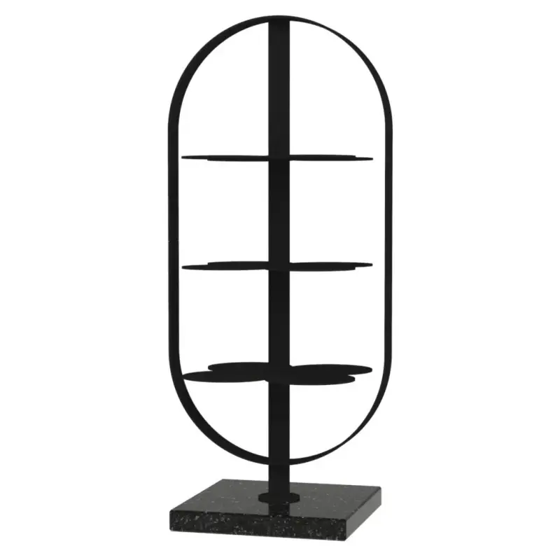My Glass Studio Petit Fours Stand, Black - Set of 3 - 9.8 x 12.8 x 28 cm
