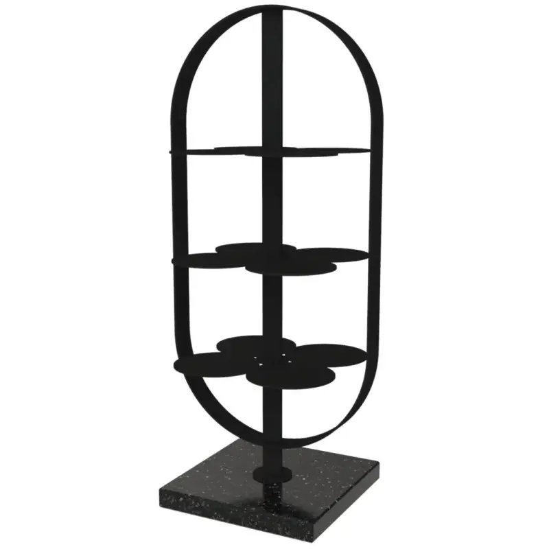 My Glass Studio Petit Fours Stand, Black - Set of 3 - 9.8 x 12.8 x 28 cm