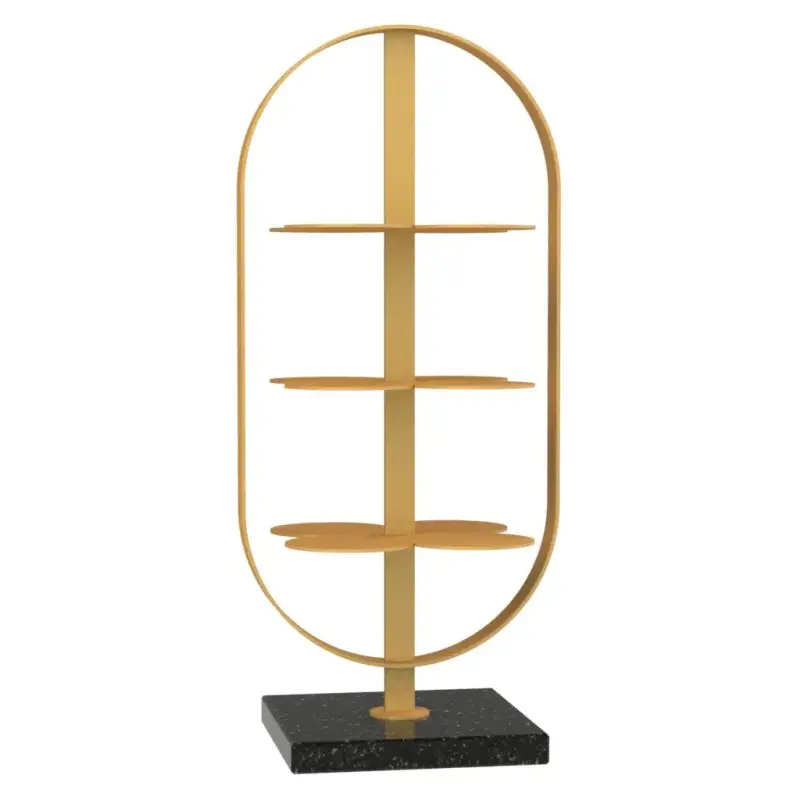 My Glass Studio Petit Fours Stand, Gold - Set of 3 - 9.8 x 12.8 x 28 cm