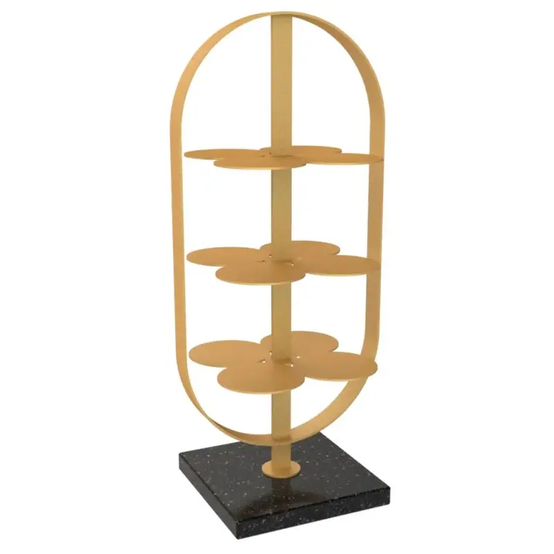 My Glass Studio Petit Fours Stand, Gold - Set of 3 - 9.8 x 12.8 x 28 cm