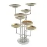My Glass Studio Petit Fours Stand, Gold - Dia: 26 cm, H: 34 cm