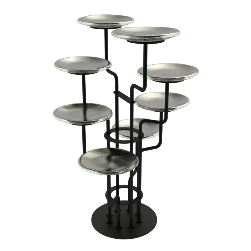 My Glass Studio Petit Fours Stand, Silver - Dia: 26 cm, H: 34 cm My Glass Studio Petit Fours Stand, Silver - Dia: 26 cm, H: 34 cm