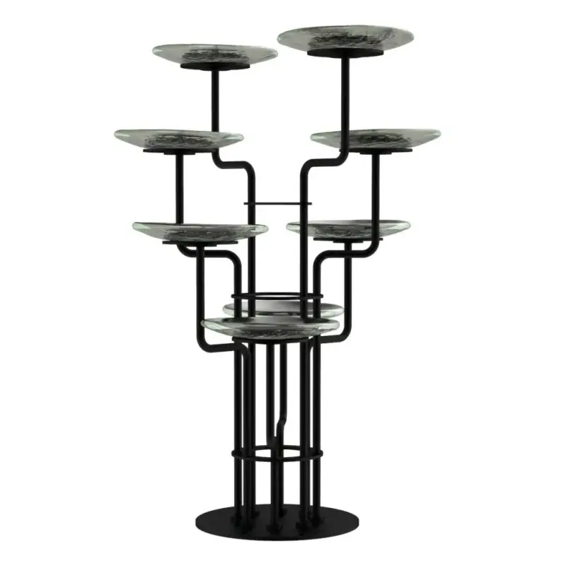 My Glass Studio Petit Fours Stand, Silver - Dia: 26 cm, H: 34 cm My Glass Studio Petit Fours Stand, Silver - Dia: 26 cm, H: 34 cm