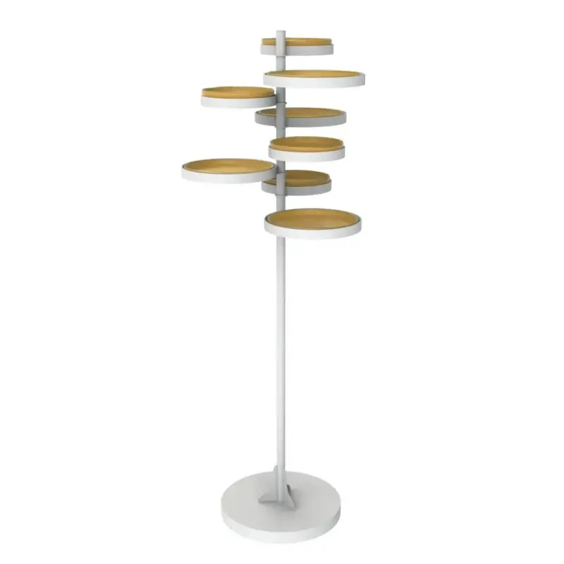 My Glass Studio Floor Tea Stand, White - Dia: 43 cm, H: 120 cm