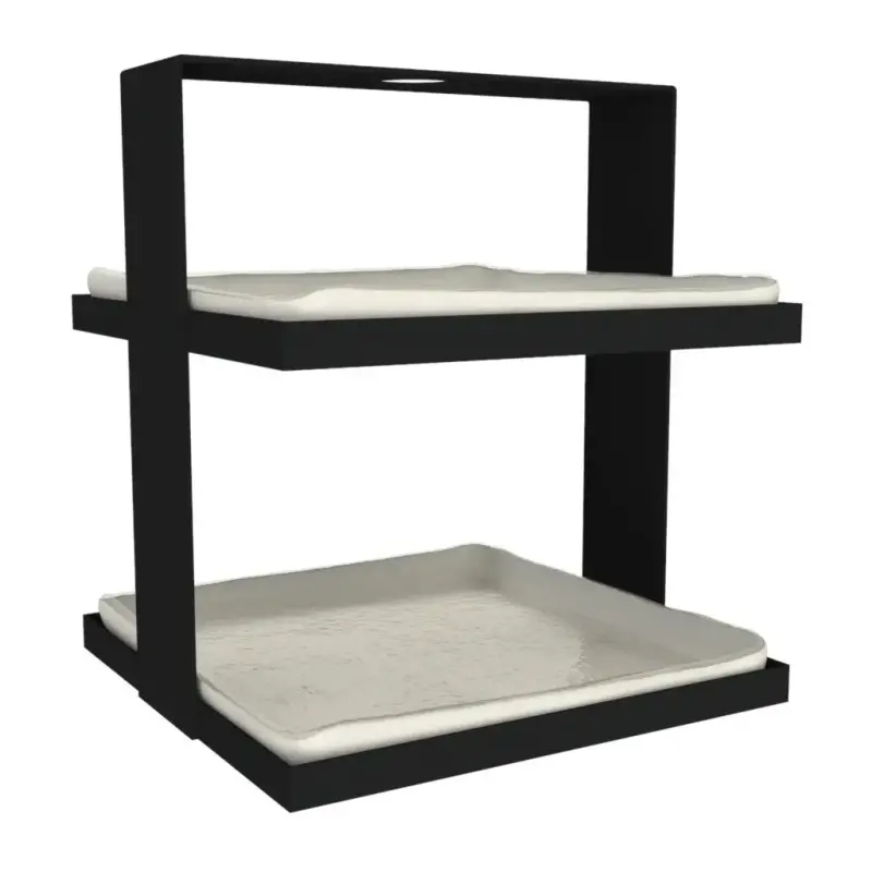 My Glass Studio 2 Tier Cake Stand, Cream - 19.0 x 19.0 x 21.0 cm