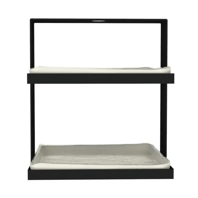 My Glass Studio 2 Tier Cake Stand, Cream - 19.0 x 19.0 x 21.0 cm