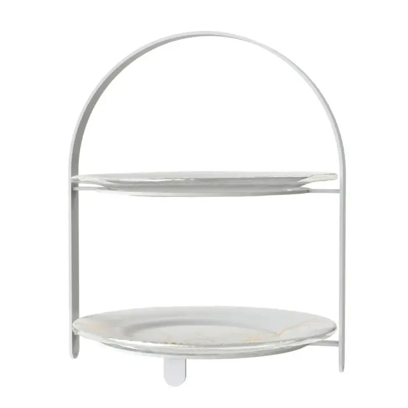 My Glass Studio 2 Tier Cake Stand, White - 27.0 x 25.5 x 32 cm