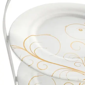 My Glass Studio 2 Tier Cake Stand, White - 27.0 x 25.5 x 32 cm