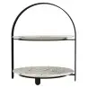 My Glass Studio 2 Tier Cake Stand, Cream - 27.0 x 25.5 x 32 cm - MyGlassStudio