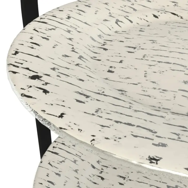My Glass Studio 2 Tier Cake Stand, Cream - 27.0 x 25.5 x 32 cm - MyGlassStudio
