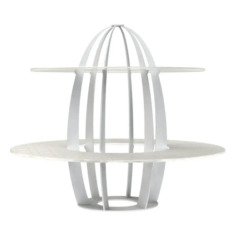 My Glass Studio 2 Tier Cake Stand, White - Set of 2 - Dia: 42 cm, H: 35 cm