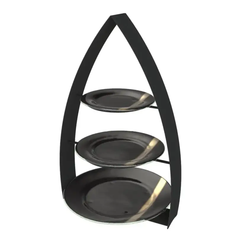 My Glass Studio Tea Stand, Black - Set of 2 - 35.0 x 24.0 x 56 cm