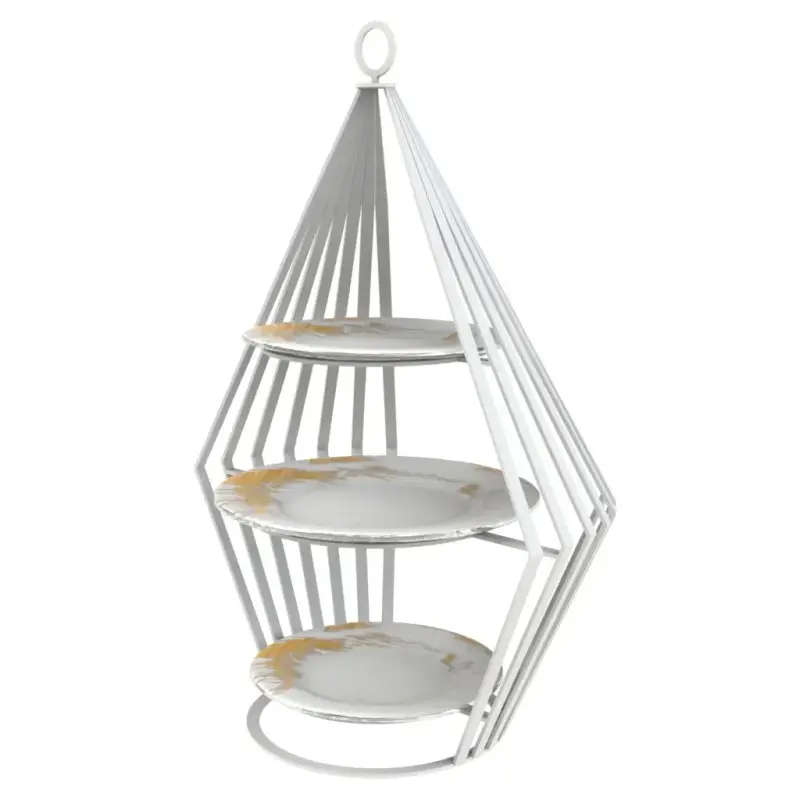 My Glass Studio Tea Stand, White - Set of 2 - 37.0 x 27.0 x 55 cm
