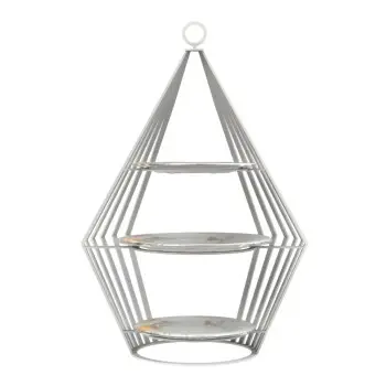 My Glass Studio Tea Stand, White - Set of 2 - 37.0 x 27.0 x 55 cm