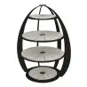 My Glass Studio Tea Stand, Cream - Set of 3 - Dia: 32 cm, H: 41 cm