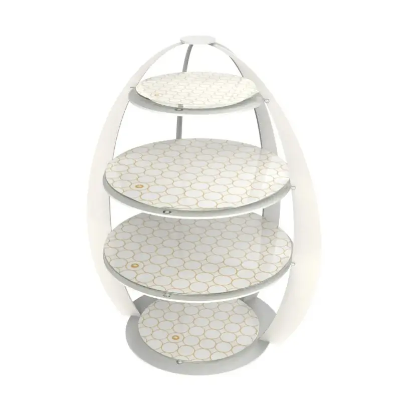 My Glass Studio Tea Stand, White - Set of 3 - Dia: 32 cm, H: 41 cm