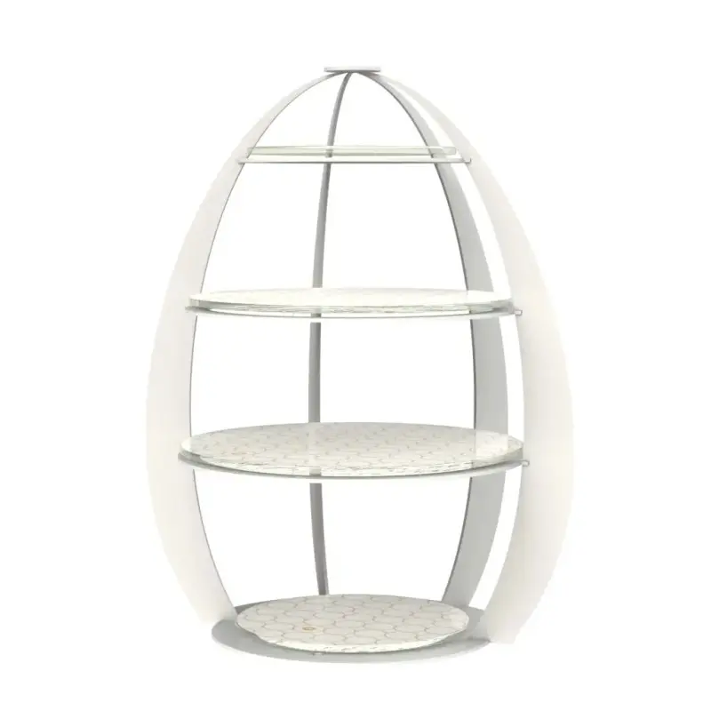 My Glass Studio Tea Stand, White - Set of 3 - Dia: 32 cm, H: 41 cm