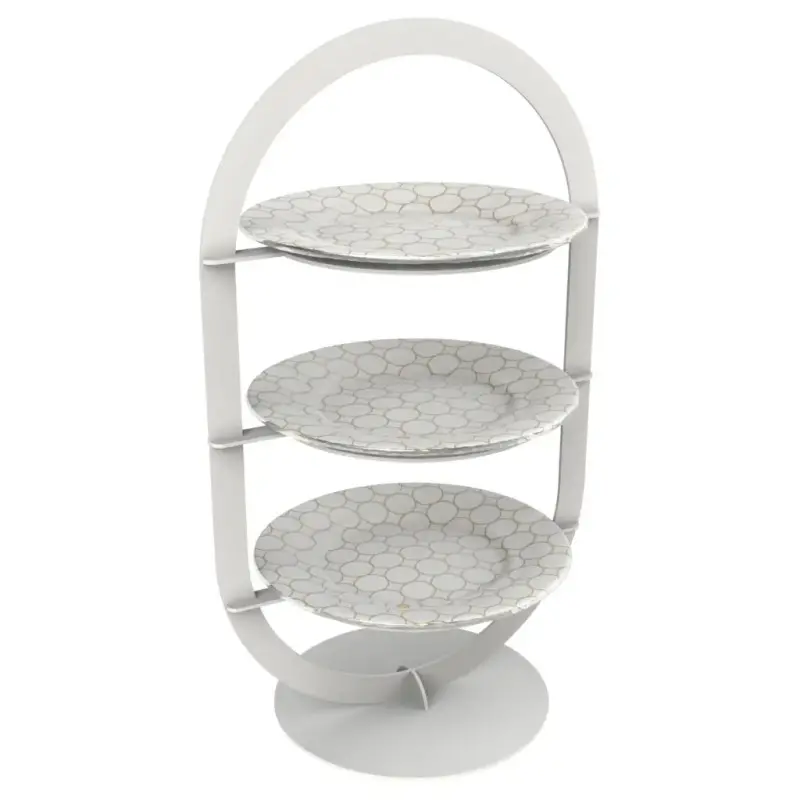 My Glass Studio Tea Stand, White - Set of 2 - 33.0 x 23.0 x 55 cm