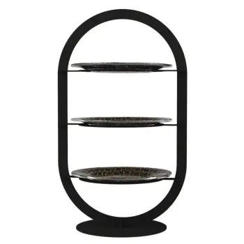 My Glass Studio Tea Stand, Black - Set of 2 - 33.0 x 23.0 x 55 cm