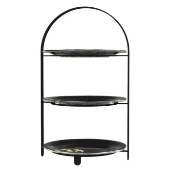 My Glass Studio Tea Stand, Black - Set of 2 - 27.0 x 25.6 x 45.9 cm