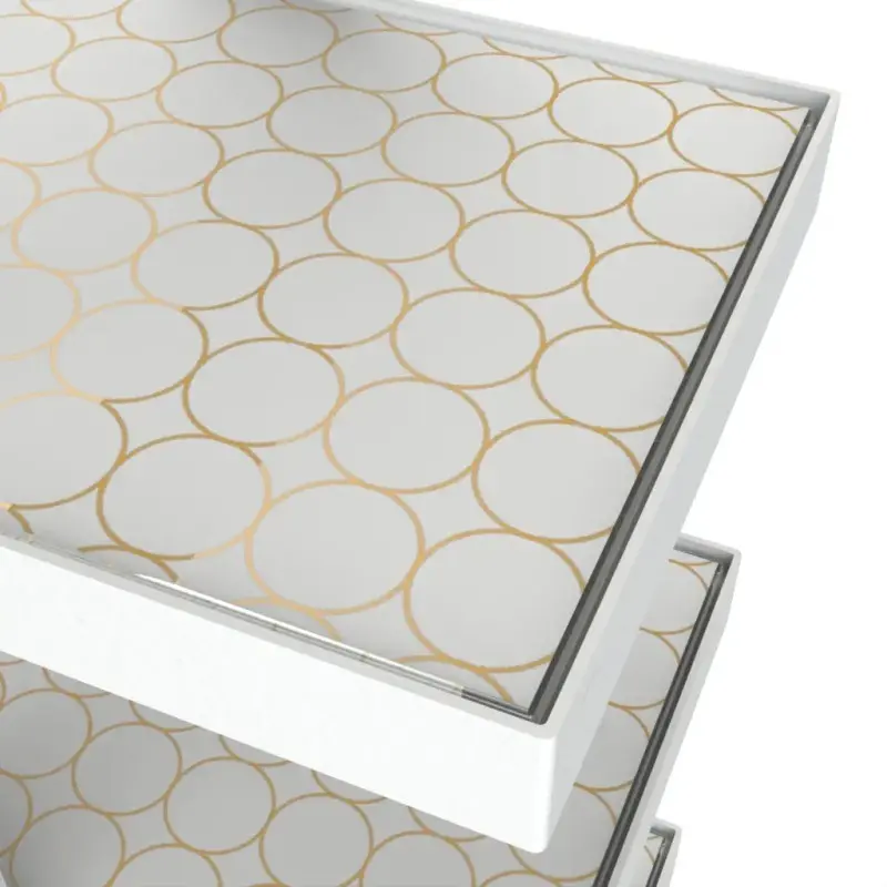 My Glass Studio Tea Stand, White - Set of 2 - 29.0 x 18.4 x 43.2 cm