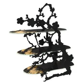 My Glass Studio Tea Stand, Black - Set of 2 - 38.2 x 14.5 x 37 cm