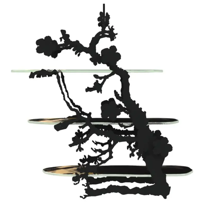 My Glass Studio Tea Stand, Black - Set of 2 - 38.2 x 14.5 x 37 cm
