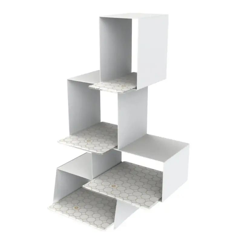 My Glass Studio Tea Stand, White - 31.0 x 18.0 x 50 cm