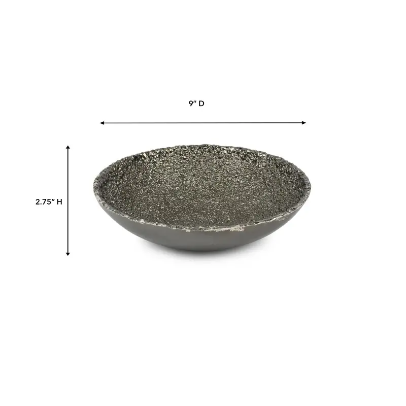 Jerome Collection Medium Bowl Charcoal - 9 in Dia 2.75“H Jerome Collection Medium Bowl Charcoal - 9 in Dia 2.75“H