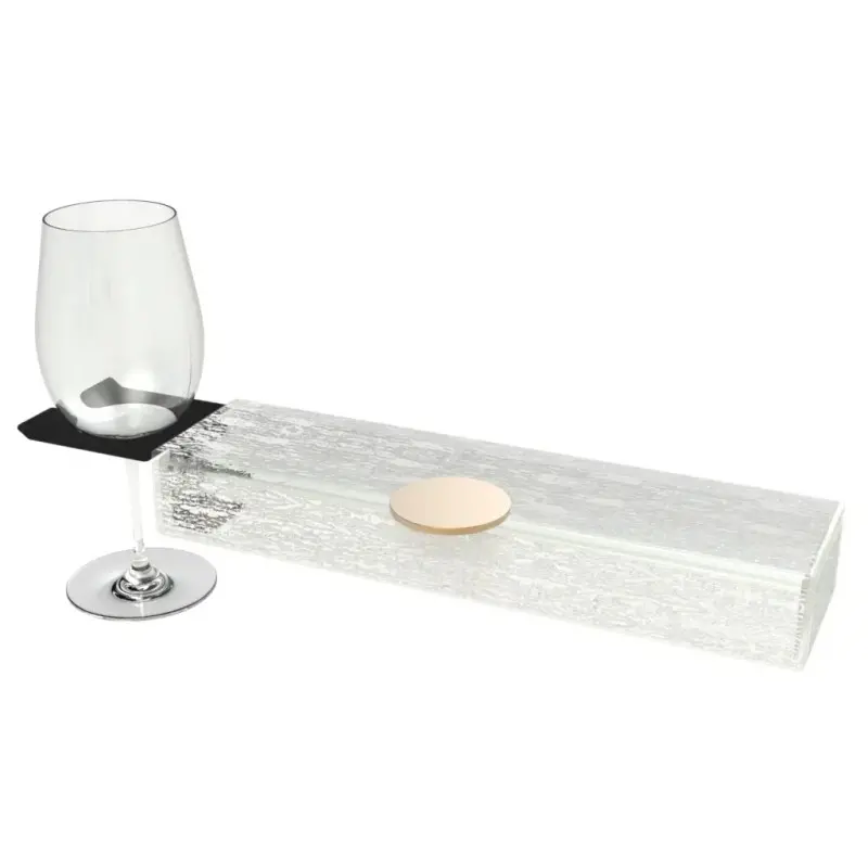 My Glass Studio Wine Holder Plate, White - Set of 8 - 36.0 x 9.0 x 4 cm