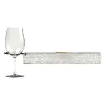 My Glass Studio Wine Holder Plate, White - Set of 8 - 36.0 x 9.0 x 4 cm