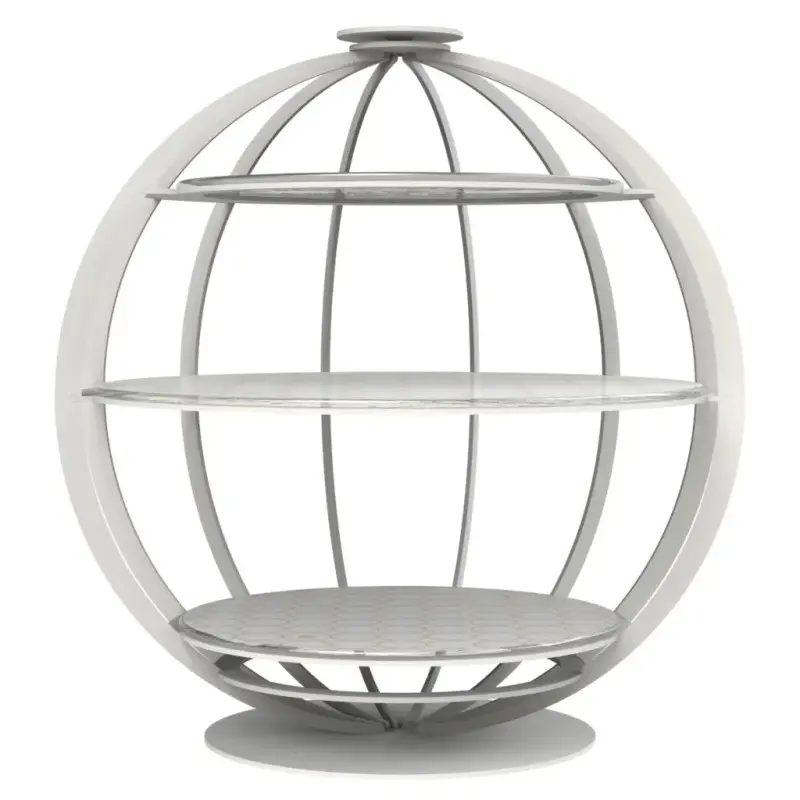 My Glass Studio Tea Stand, White - Set of 2 - Dia: 39 cm, H: 42 cm