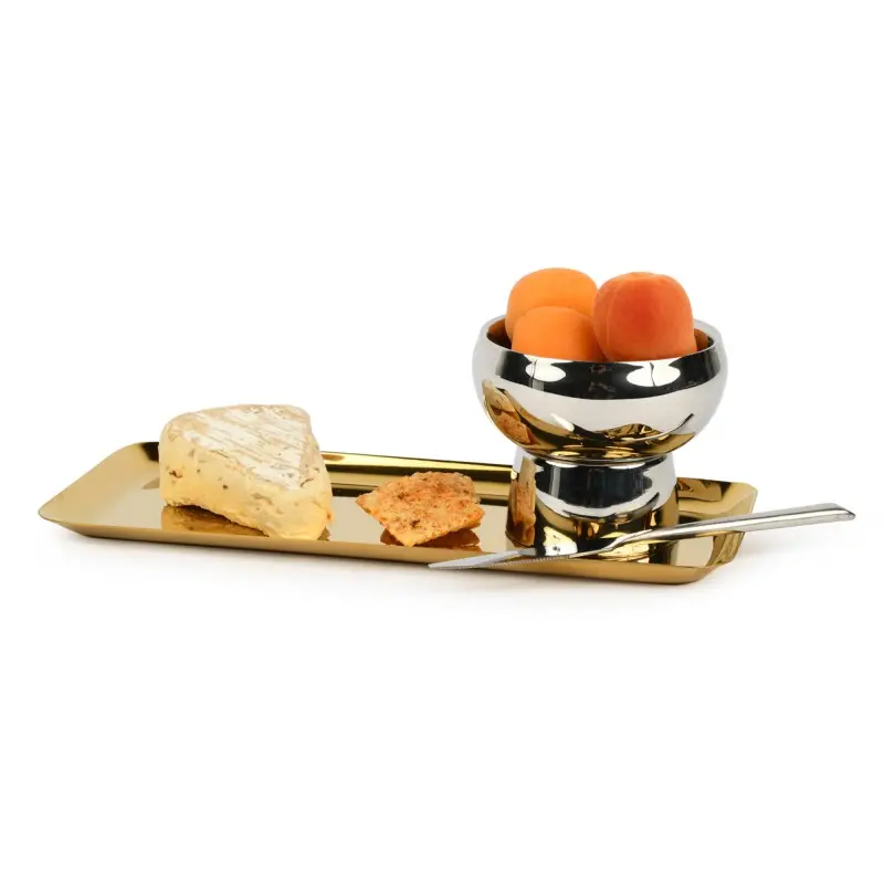 Genova Collection Snack Tray Gold - 7.5 in L x 4 in W x 0.5 in H Genova Collection Snack Tray Gold - 7.5 in L x 4 in W x 0.5 in H