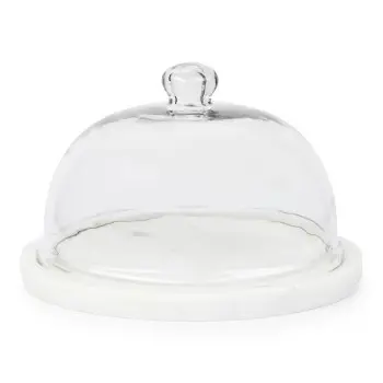 Geneva Collection Small Snack Platter With Dome - 4 in Dia x 4 in H