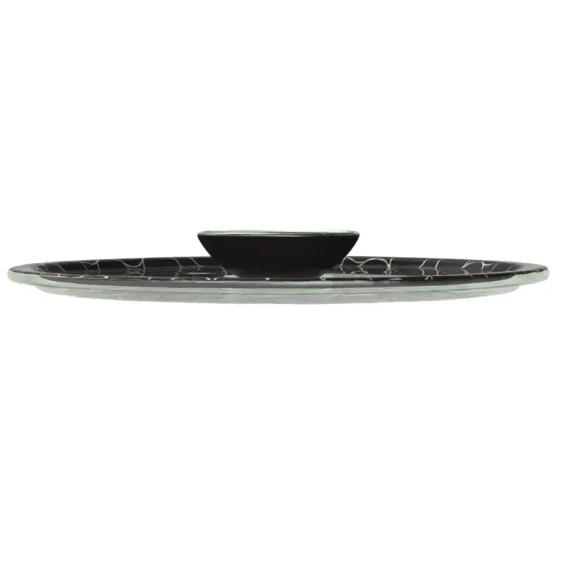 My Glass Studio Appetizer Server, Black - Set of 6 - Dia: 39 cm, H: 4 cm My Glass Studio Appetizer Server, Black - Set of 6 - Dia: 39 cm, H: 4 cm