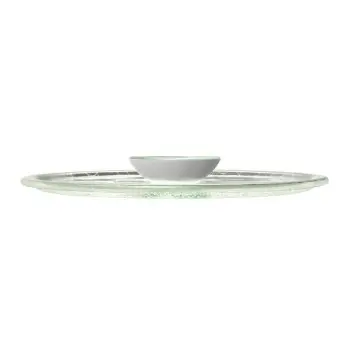 My Glass Studio Appetizer Server, Grey - Set of 6 - Dia: 39 cm, H: 4 cm
