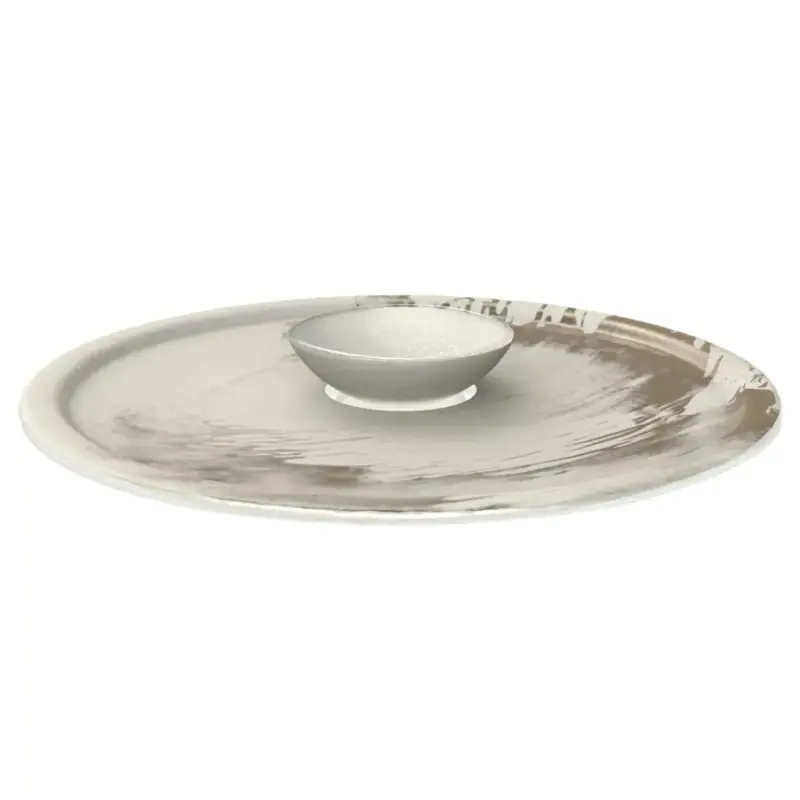 My Glass Studio Appetizer Server, Cream - Set of 6 - Dia: 39 cm, H: 4 cm My Glass Studio Appetizer Server, Cream - Set of 6 - Dia: 39 cm, H: 4 cm