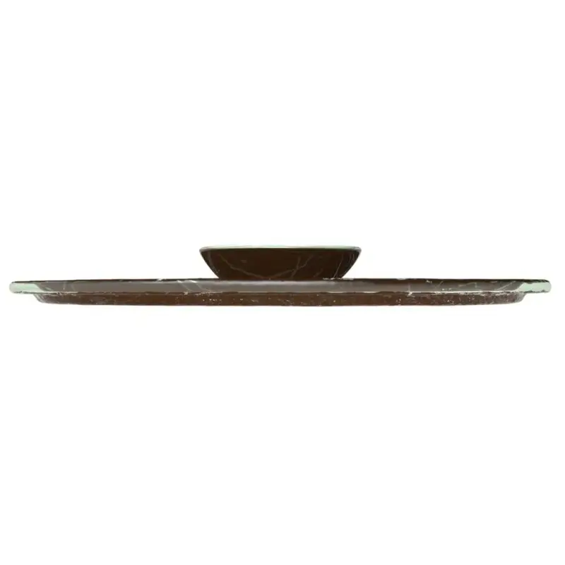My Glass Studio Appetizer Server, Brown - Set of 6 - Dia: 39 cm, H: 4 cm
