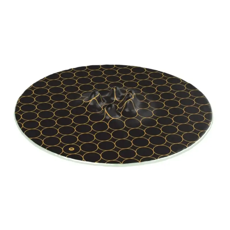 My Glass Studio Canape Tray, Black - Set of 6 - Dia: 42 cm, H: 4 cm - MyGlassStudio