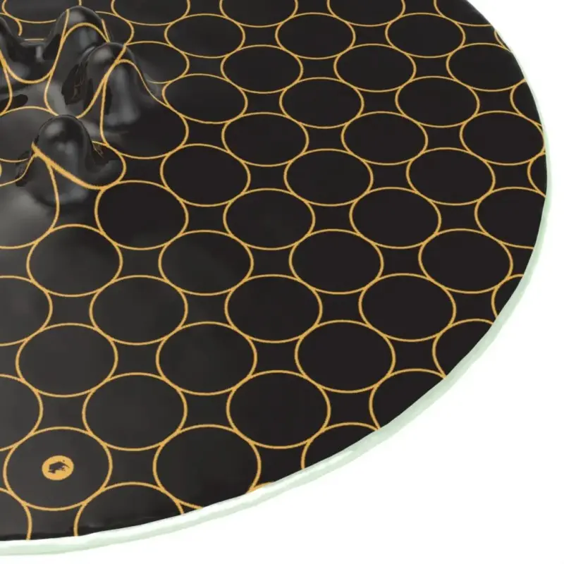 My Glass Studio Canape Tray, Black - Set of 6 - Dia: 42 cm, H: 4 cm - MyGlassStudio