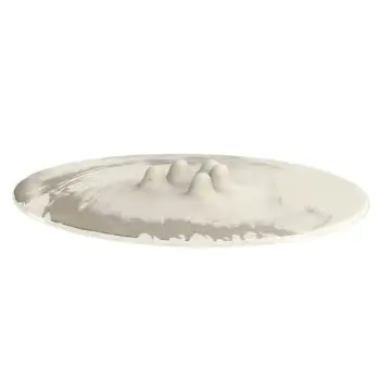 My Glass Studio Canape Tray, Cream - Set of 6 - Dia: 42 cm, H: 4 cm