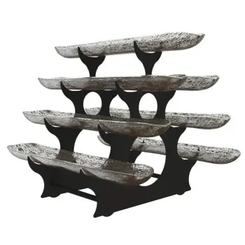 My Glass Studio Serving Bowl & Stand, Brown - Set of 2 - 65.0 x 48.0 x 47 cm