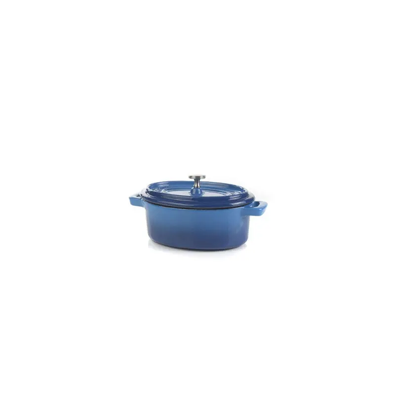 Fonda Collection Mini Oval Cocotte Blue - 5 in L x 3.7 in W x 2 in H - 9 oz Fonda Collection Mini Oval Cocotte Blue - 5 in L x 3.7 in W x 2 in H - 9 oz