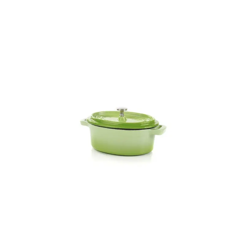 Fonda Collection Mini Oval Cocotte Green - 5 in L x 3.7 in W x 2 in