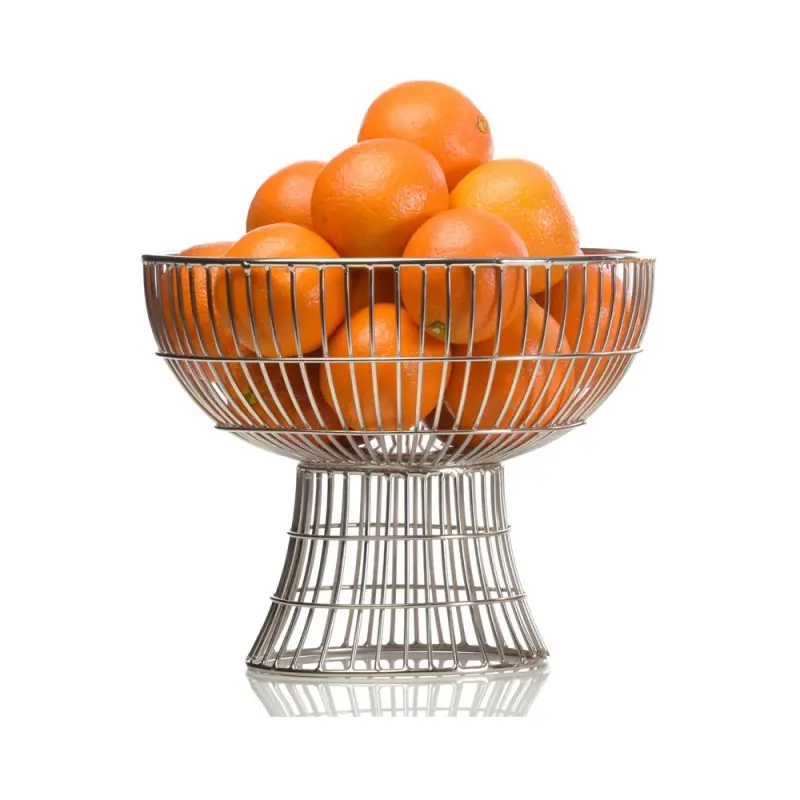 Comet Collection Footed Metal Small Serving Bowl Silver - 10.3 in Dia x 8 in H