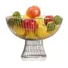 Comet Collection Footed Metal Large Serving Bowl Silver - 10.3 in Dia x 8 in H