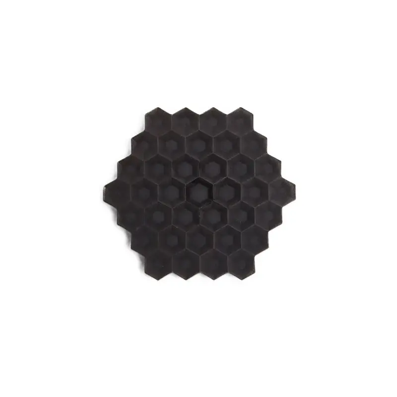 Handcrafted Stoneware Polygon Plate XS in Unglazed Black Finish - Dia: 10 cm H: 1 cm - Case of 6