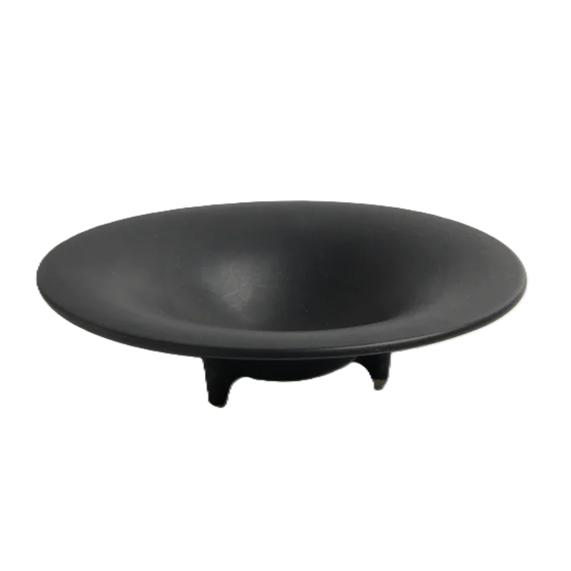 Handcrafted Stoneware Deep Ovni Plate in Matte Black Finish - Dia: 17 cm H: 4 cm - Case of 6