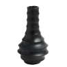 Artisanal Stoneware Hula Pot in Unglazed Black Finish - Dia: 7 cm H: 13 cm - Case of 6