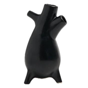 Handcrafted Stoneware Jaar Pot in Matte Black Finish - Dia: 6 cm H: 13 cm - Case of 6